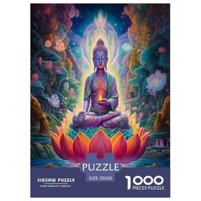 Buddha-Statue Puzzle 1000 Teile Schwer Puzzle Spielzeug Lernspiel Impossible Herausforderungsspielzeug Für Erwachsene Kinder 70x50cm/1000pcs von ChengzeTCo